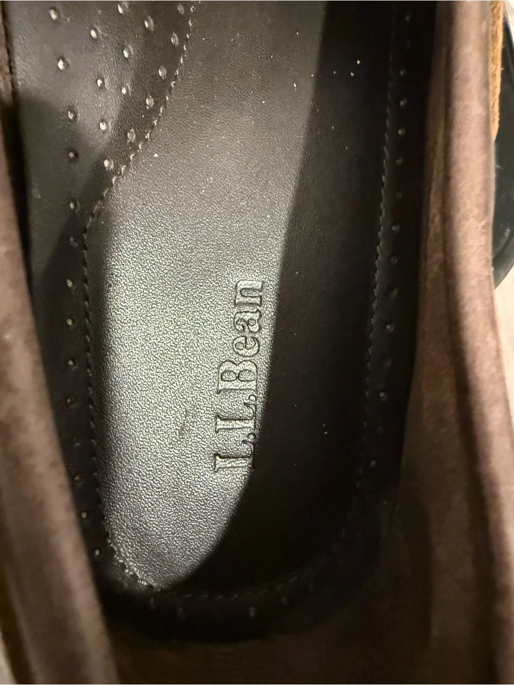 L.L. Bean Brown Leather Boat Shoes with Tan Laces